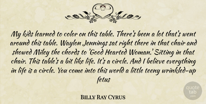 Billy Ray Cyrus Quote About Believe, Kids, Color: My Kids Learned To Color...