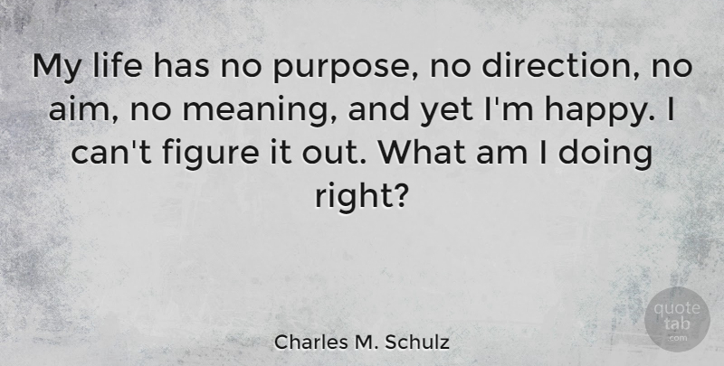 Charles M. Schulz Quote About Life, Happiness, Happy: My Life Has No Purpose...