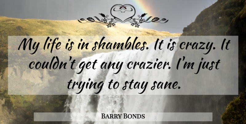 Barry Bonds Quote About Crazy, Trying, Life Is: My Life Is In Shambles...