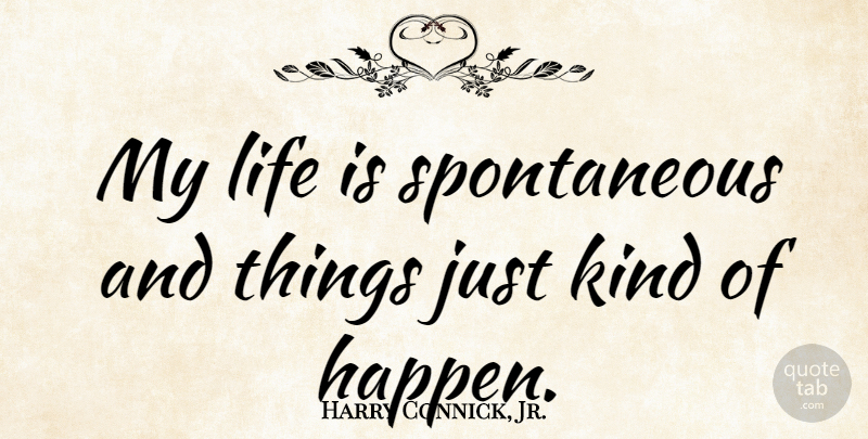 Harry Connick, Jr. Quote About Kind, Life Is, Spontaneous: My Life Is Spontaneous And...