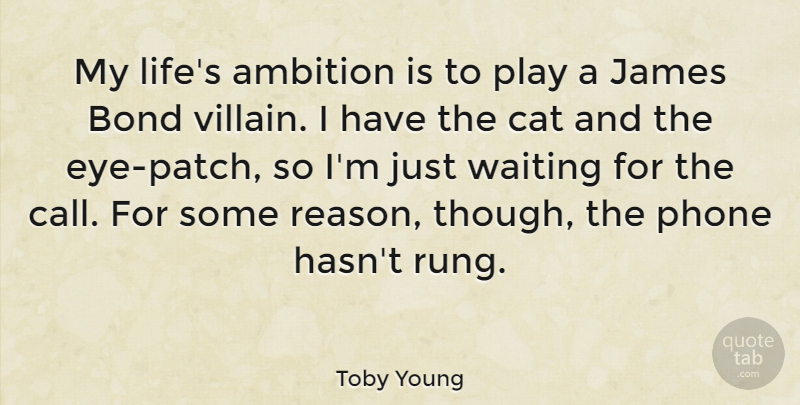 Toby Young Quote About Ambition, Cat, Eye: My Lifes Ambition Is To...