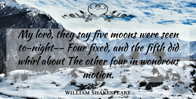 William Shakespeare Quote About Moon, Night, Four: My Lord They Say Five...
