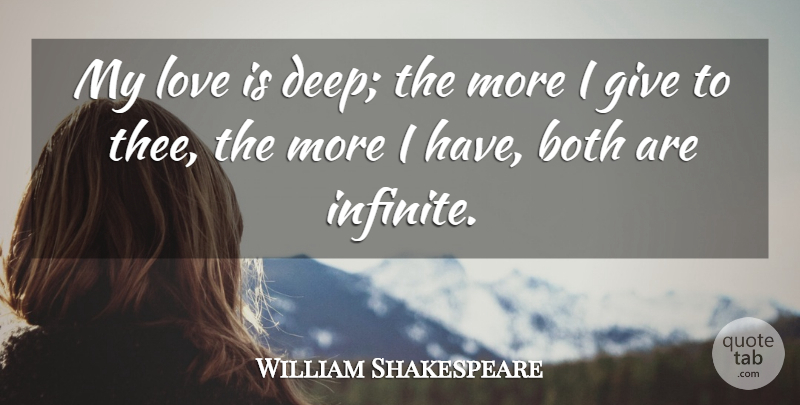 William Shakespeare Quote About I Love You, True Love, Wedding: My Love Is Deep The...