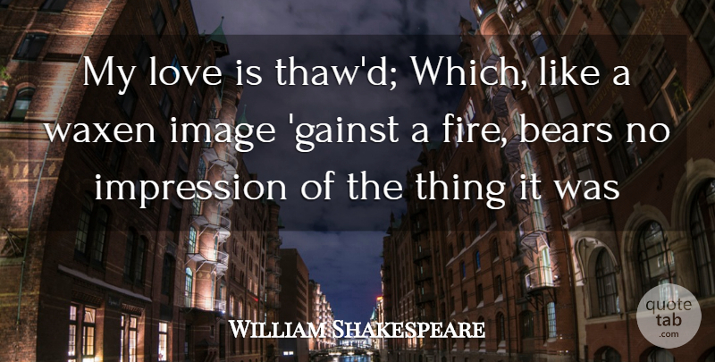 William Shakespeare Quote About Love You, Love Is, Fire: My Love Is Thawd Which...