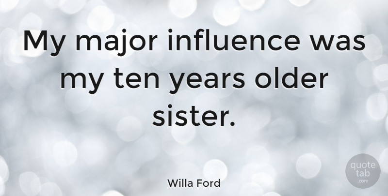 Willa Ford Quote About Sister, Years, Influence: My Major Influence Was My...