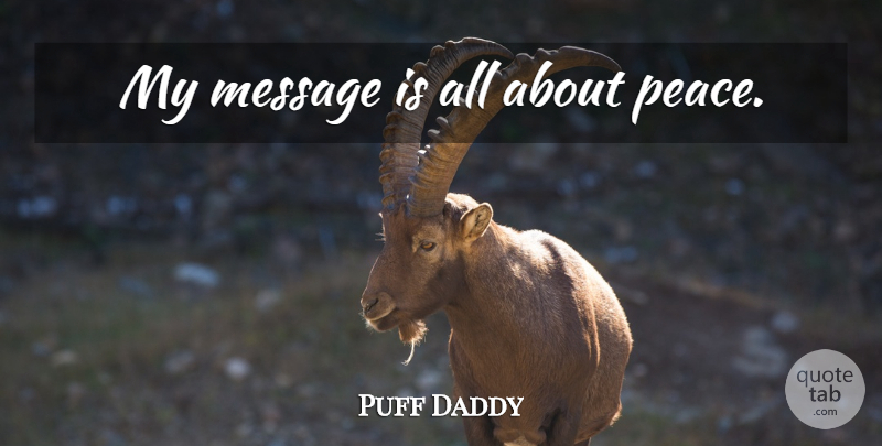 Puff Daddy Quote About Messages: My Message Is All About...
