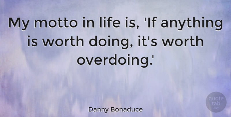 Danny Bonaduce Quote About Life Is, Motto, My Motto: My Motto In Life Is...
