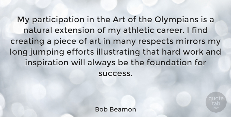Bob Beamon Quote About Art, Athletic, Creating, Efforts, Extension: My Participation In The Art...