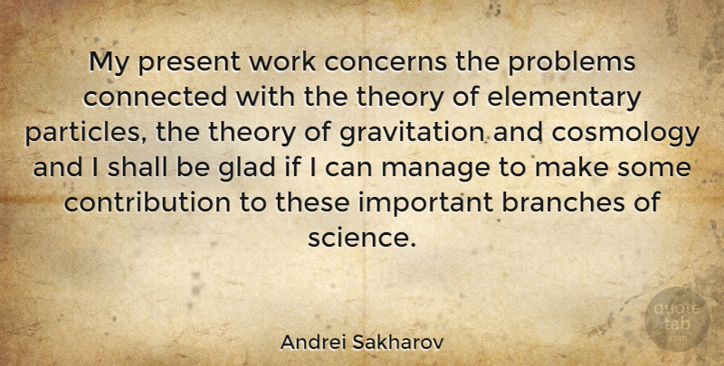 Andrei Sakharov Quote About Important, Branches, Problem: My Present Work Concerns The...