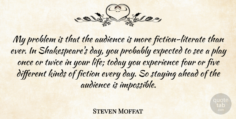 Steven Moffat Quote About Play, Different, Fiction: My Problem Is That The...