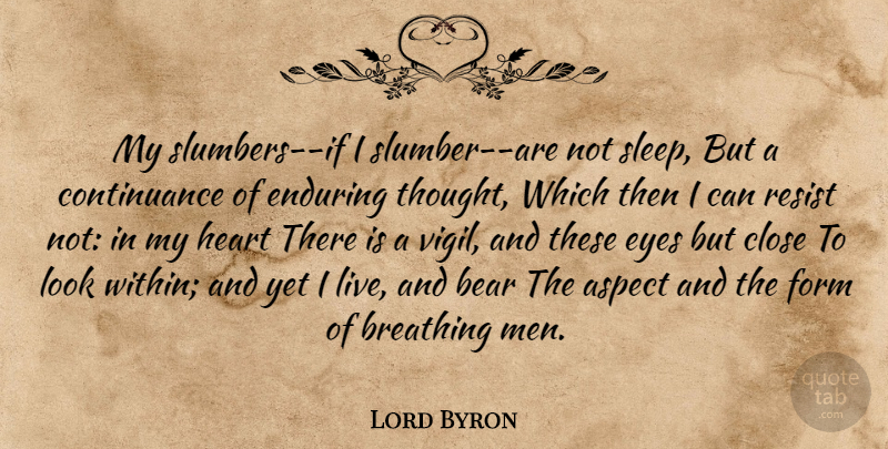 Lord Byron Quote About Sleep, Eye, Heart: My Slumbers If I Slumber...