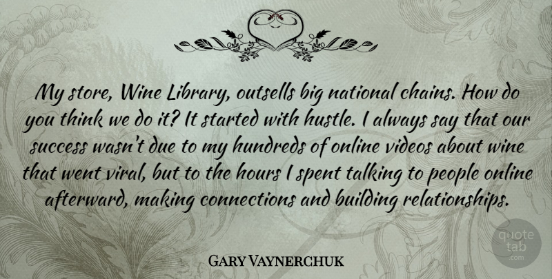 Gary Vaynerchuk Quote About Building, Due, Hours, National, Online: My Store Wine Library Outsells...