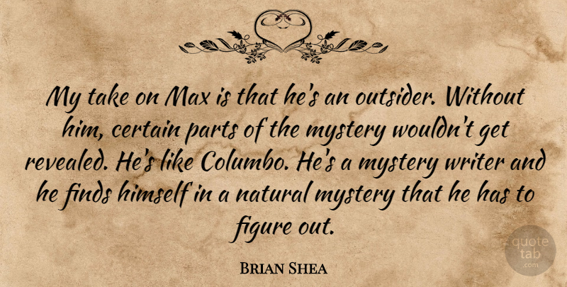 Brian Shea Quote About Certain, Figure, Finds, Himself, Max: My Take On Max Is...
