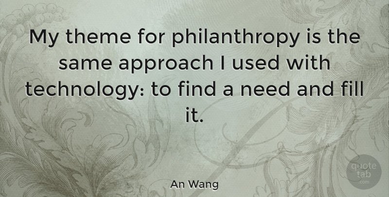 An Wang Quote About American Businessman, Fill: My Theme For Philanthropy Is...