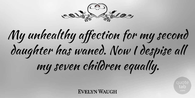 Evelyn Waugh Quote About Daughter, Mother, Children: My Unhealthy Affection For My...