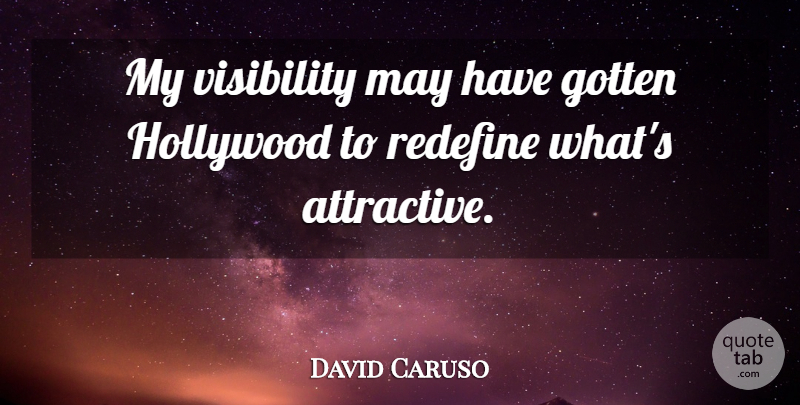 David Caruso Quote About Visibility, Hollywood, May: My Visibility May Have Gotten...