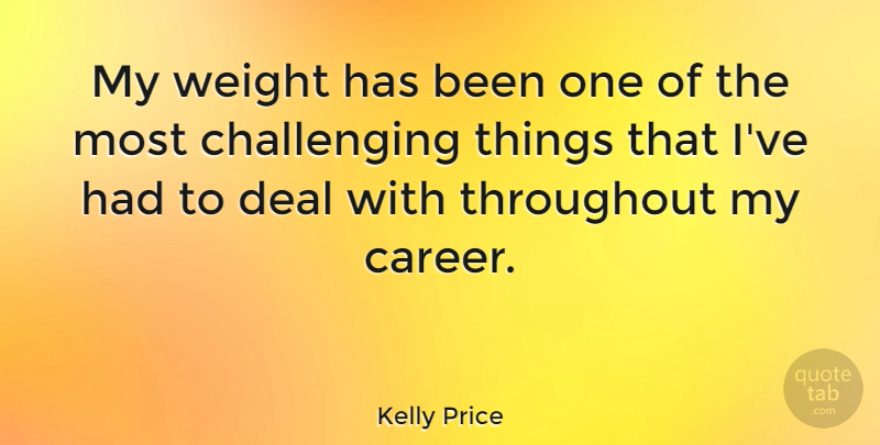 Kelly Price Quote About Throughout: My Weight Has Been One...