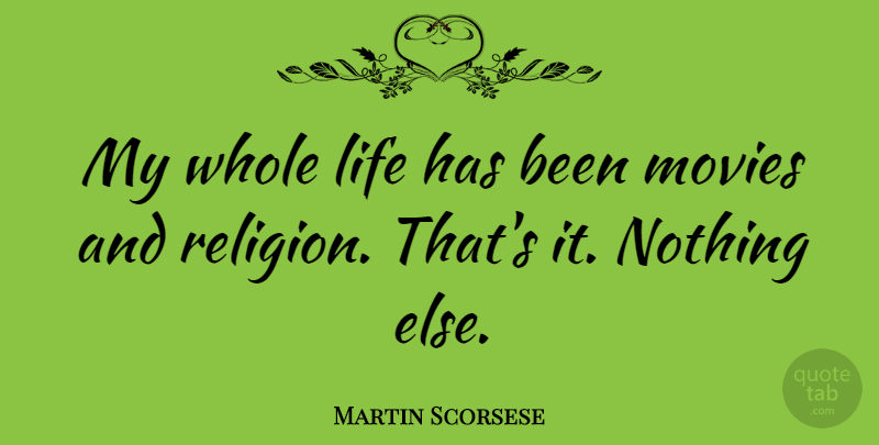 Martin Scorsese Quote About Whole Life, Whole, Has Beens: My Whole Life Has Been...