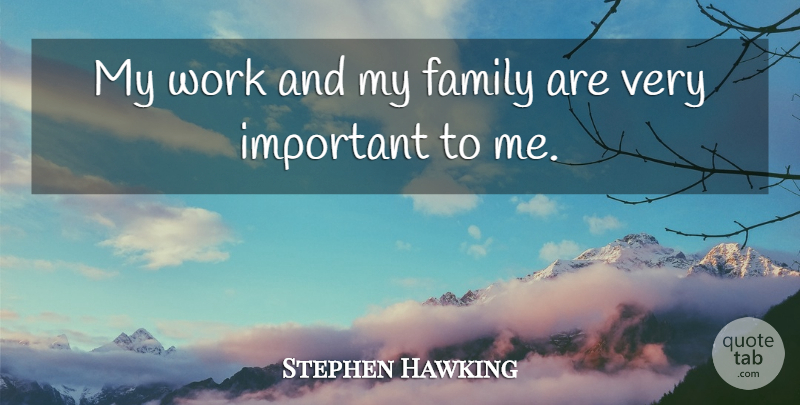 Stephen Hawking Quote About Family, Work: My Work And My Family...