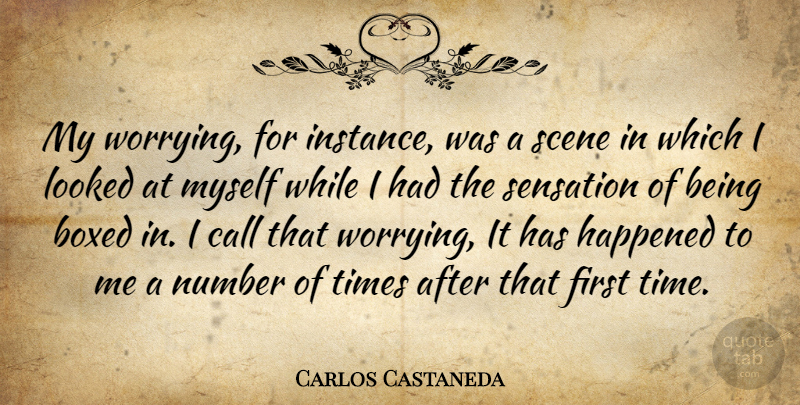Carlos Castaneda Quote About Numbers, Worry, Firsts: My Worrying For Instance Was...