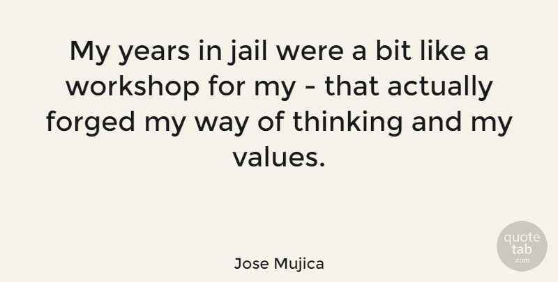 Jose Mujica Quote About Bit, Forged, Workshop: My Years In Jail Were...