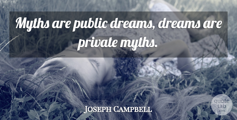 Joseph Campbell Quote About Inspirational, Dream, Business: Myths Are Public Dreams Dreams...