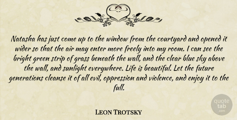 Leon Trotsky Quote About Beautiful, Wall, Air: Natasha Has Just Come Up...