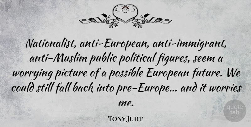 Tony Judt Quote About European, Future, Picture, Possible, Public: Nationalist Anti European Anti Immigrant...