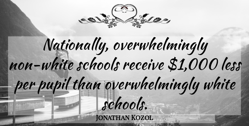 Jonathan Kozol Quote About American Writer, Per, Pupil, Schools: Nationally Overwhelmingly Non White Schools...