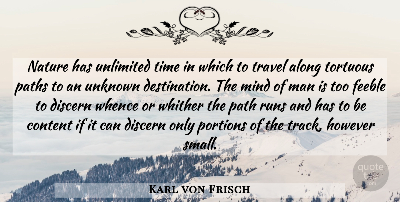 Karl von Frisch Quote About Running, Men, Track: Nature Has Unlimited Time In...