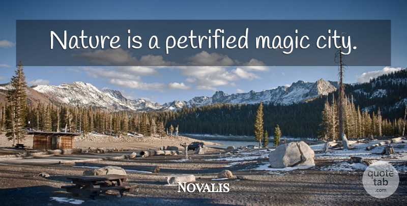 Novalis Quote About Cities, Magic, Literature: Nature Is A Petrified Magic...