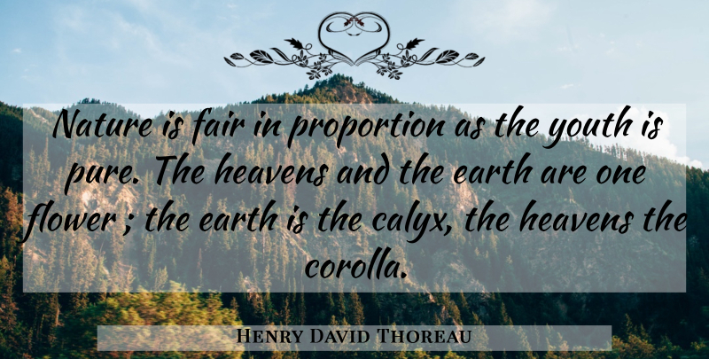 Henry David Thoreau Quote About Flower, Heaven, Earth: Nature Is Fair In Proportion...