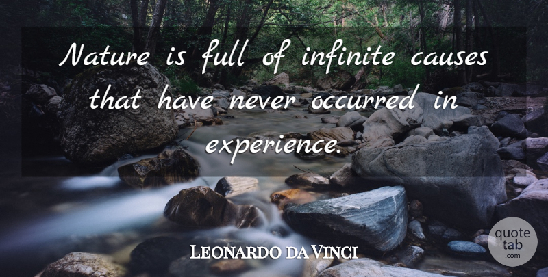 Leonardo da Vinci Quote About Nature, Causes, Infinite: Nature Is Full Of Infinite...