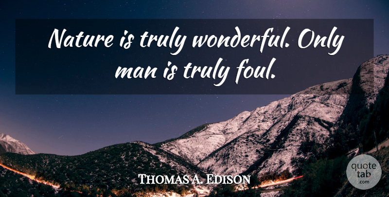 Thomas A. Edison Quote About Men, Wonderful, Foul: Nature Is Truly Wonderful Only...