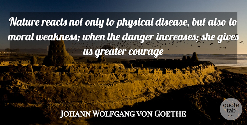 Johann Wolfgang von Goethe Quote About Nature, Giving, Disease: Nature Reacts Not Only To...