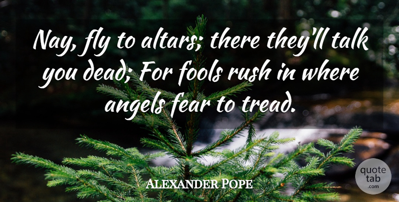 Alexander Pope Quote About Angel, Fool, Altars: Nay Fly To Altars There...