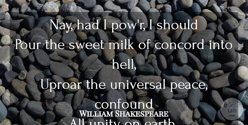 William Shakespeare Quote About Sweet, Unity, Earth: Nay Had I Powr I...