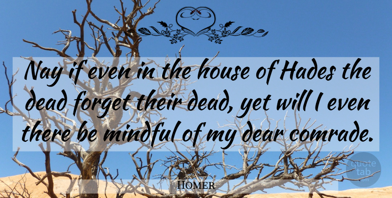Homer Quote About House, Rage From The Iliad, Forget: Nay If Even In The...
