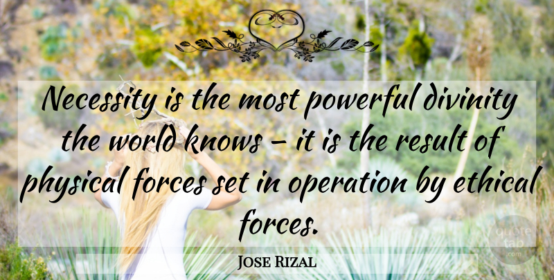 Jose Rizal Quote About Powerful, World, Divinity: Necessity Is The Most Powerful...