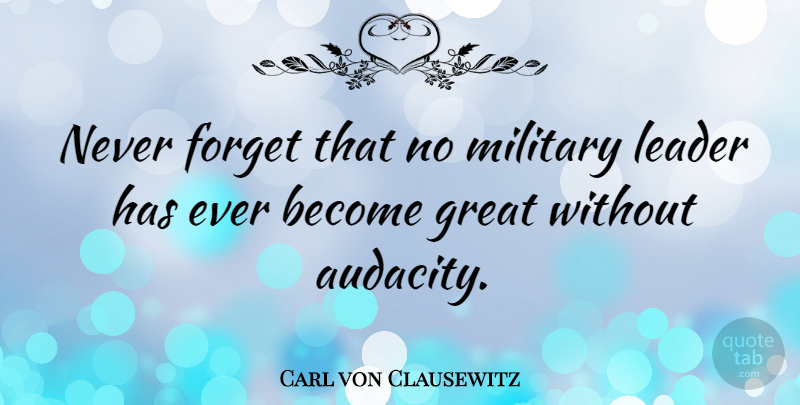 Carl von Clausewitz Quote About Courage, War, Military: Never Forget That No Military...
