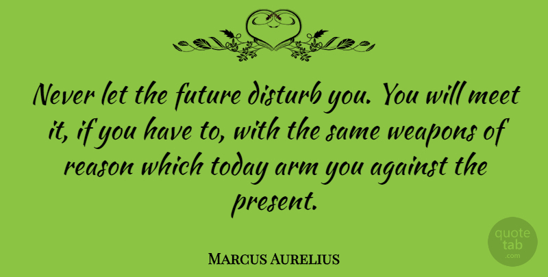Marcus Aurelius Quote About Future, Adventure, Worry: Never Let The Future Disturb...