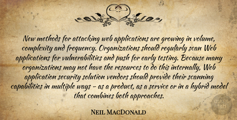 Neil MacDonald Quote About Attacking, Both, Complexity, Early, Growing: New Methods For Attacking Web...