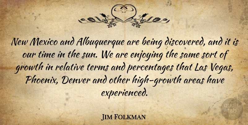 Jim Folkman Quote About Areas, Denver, Enjoying, Growth, Mexico: New Mexico And Albuquerque Are...