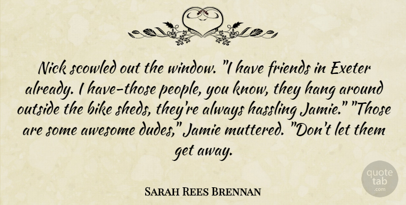 Sarah Rees Brennan Quote About People, Window, Jamie: Nick Scowled Out The Window...