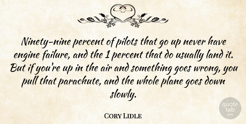 Cory Lidle Quote About Air, Land, Ninety Nine: Ninety Nine Percent Of Pilots...