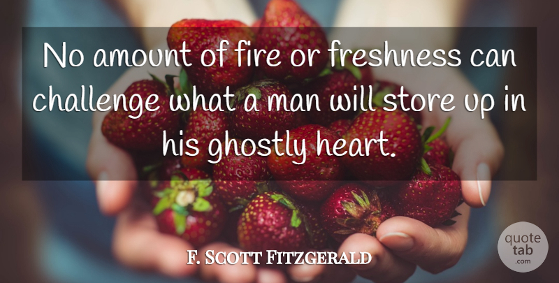F. Scott Fitzgerald Quote About Love, Heart, Men: No Amount Of Fire Or...