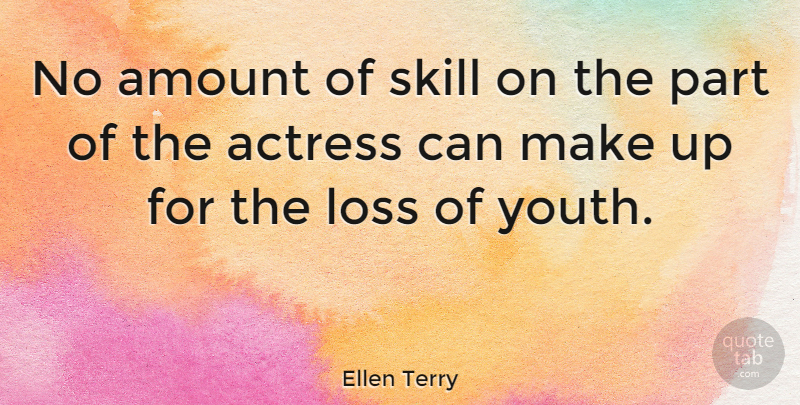 Ellen Terry Quote About Loss, Skills, Actresses: No Amount Of Skill On...