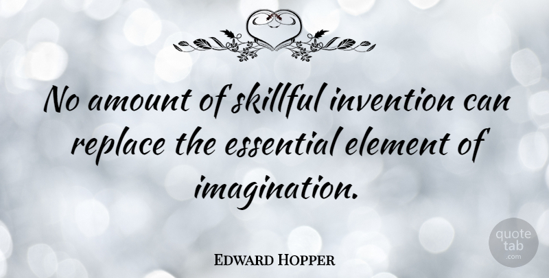 Edward Hopper Quote About Art, Aquariums, Imagination: No Amount Of Skillful Invention...