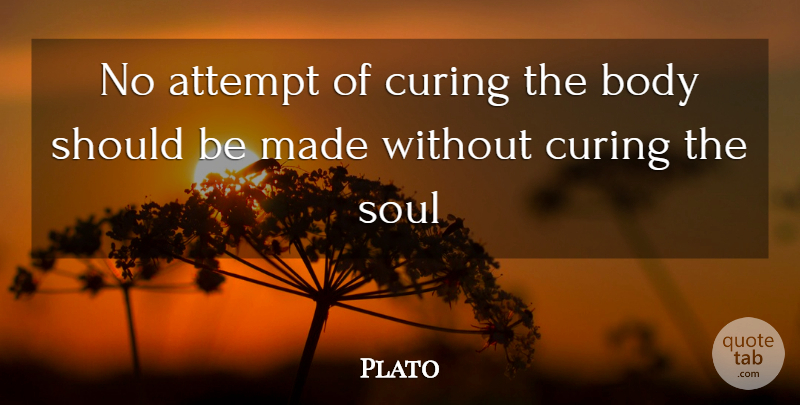 Plato Quote About Soul, Body, Made: No Attempt Of Curing The...