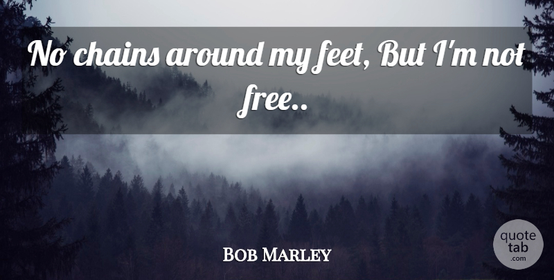 Bob Marley Quote About Feet, Concrete Jungle, Chains: No Chains Around My Feet...